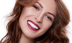 Smiling woman with white teeth