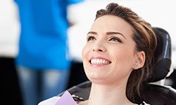 Relaxed woman in dental chair