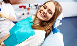 Woman smiling in dental chair