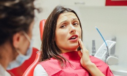 Patient at emergency dentist for tooth extraction in Middleburg Heights