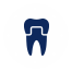 Animated tooth with dental crown icon highlighted