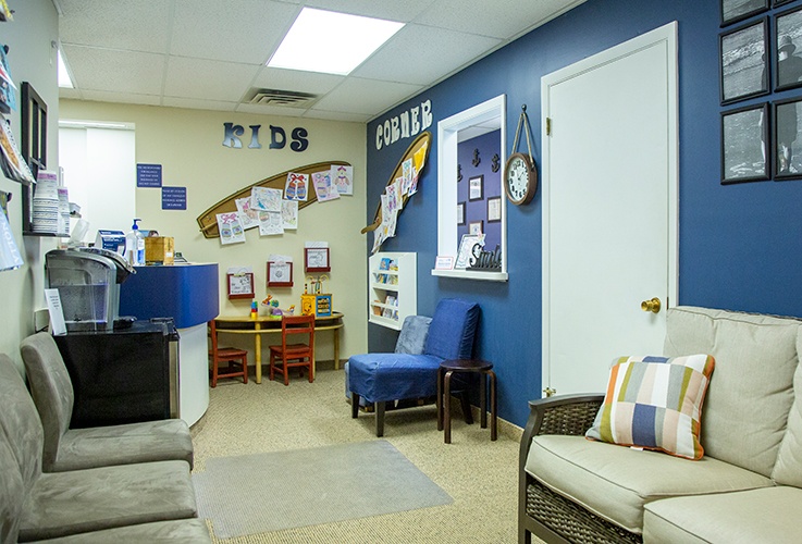 Cozy dental waiting area