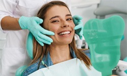 a patient receiving veneers in Cleveland